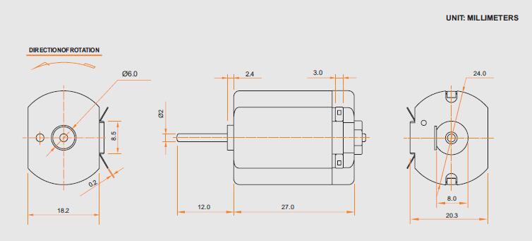Carbon Brush Motor CYFS-260SA-12330