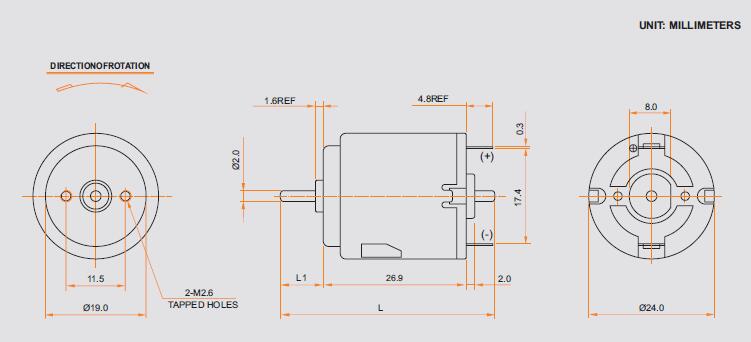 Metal Brush Motor CYRE-260SA-16175