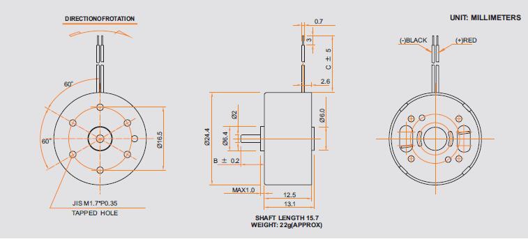 Metal Brush Motor CYRF-300C-11400-R2