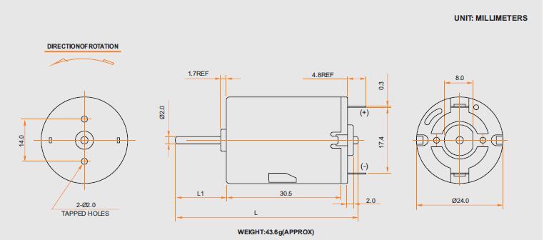 Carbon Brush Motor CYRS-280SA-16200-R2