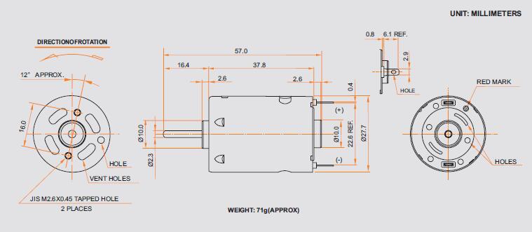 Carbon Brush Motor CYRS-380SM-4035-R2