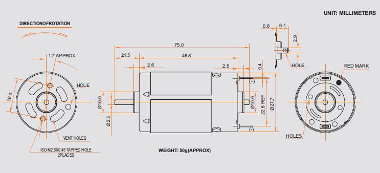 Carbon Brush Motor CYRS-395SM-15140