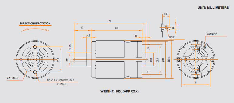 Carbon Brush Motor CYRS-545SA-2396-R2