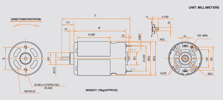 Carbon Brush Motor CYRS-545SM-5018-R2
